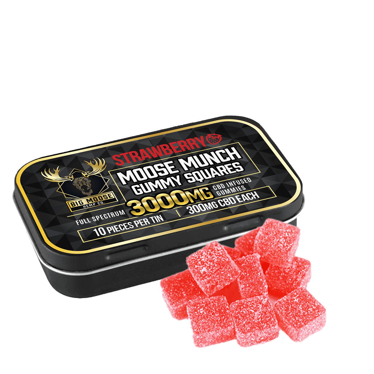 Moose Munch - 3000mg CBD Gummies - Strawberry